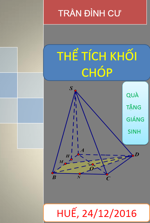 Bài tập trắc nghiệm thể tích khối chóp - Trần Đình Cư